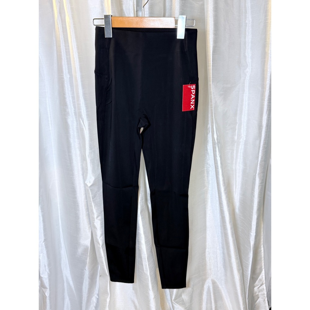 Spanx Active Leggings Womens XS Black NWT High‎ Waist Side Pockets Slimming